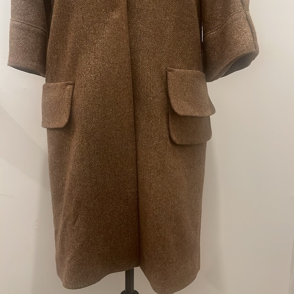 Anthropologie McGinn Knightsbridge Brown Metallic Gold Tweed Jacket - Picture 6 of 16